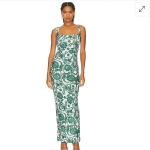 NEW RUMER Maya Maxi Dress in Green Floral